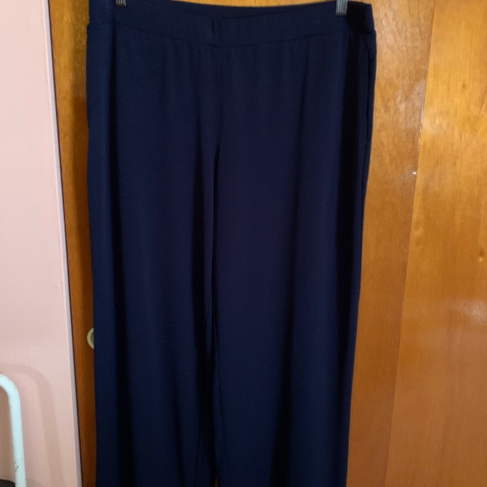 SUSAN GRAVER PULL ON PONTE KNIT PALAZZO PANTS WITH POCKETS PL